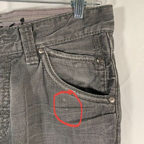 Stitch’s Jeans Women’s 33 Grey Bootcut Distressed Denim Bullet 100% Cotton - Picture 4 of 16